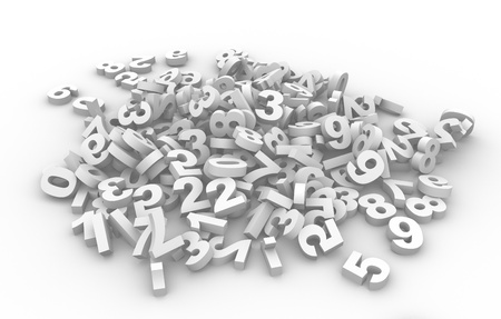 Pile of numbers  This is a 3d render illustration