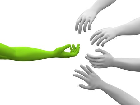A helping hand  This is a 3d render illustrationの写真素材