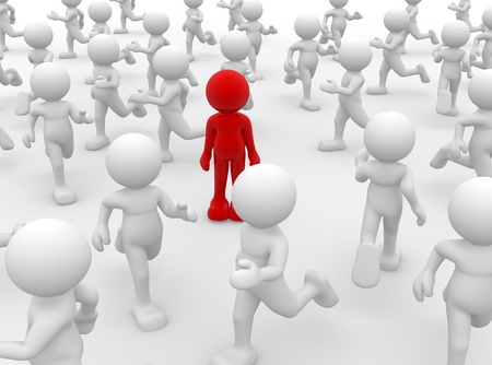 3d person- human character leadership and team - This is a 3d render illustration の写真素材