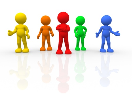 3d people - human character - different men  3d render illustrationの写真素材