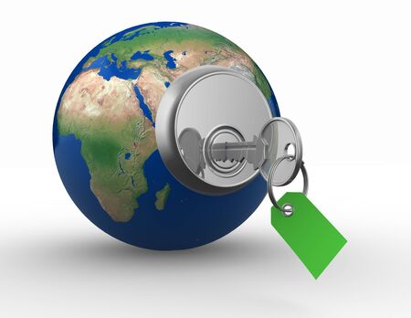 Open the world . Safety concept. 3d render illustration の写真素材