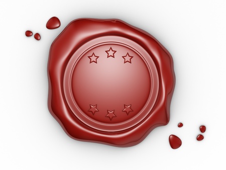 Wax seal with blank field. 3d render illustrationの写真素材