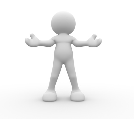 3d people - human character giving a hug. Welcome. 3d render illustrationの写真素材