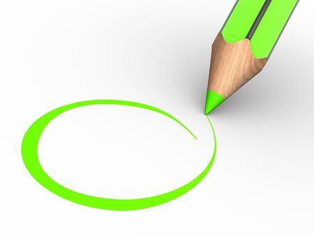 A pencil and a blank checklist. 3d render illustration. の写真素材