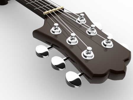 Acoustic guitar. 3d render illustrationの写真素材