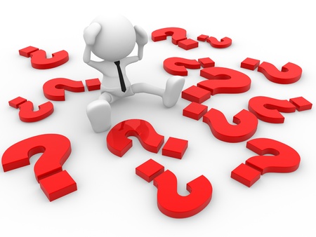 3d people - man, person  and question marks. の写真素材