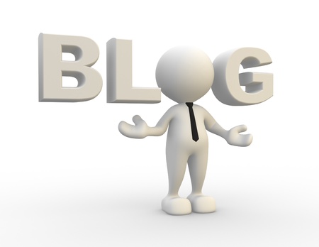 3d people - man, person and word blog. Concept of communication, dialogue