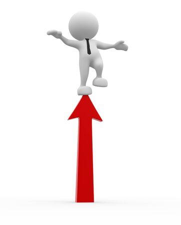 3d people - man, person  on top of an arrow  Business success concept の写真素材