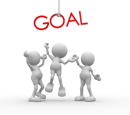 3d people - men, person with red word "goal" .の写真素材