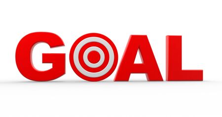 Red word "Goal" as a target. 3d renderの写真素材
