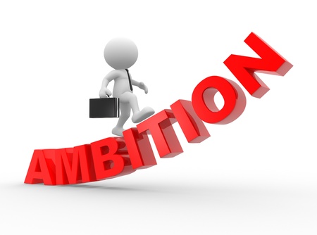  3d people - man, person with a word "ambition". の写真素材