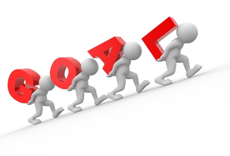 3d people - men, person and word  goal   The concept of success
