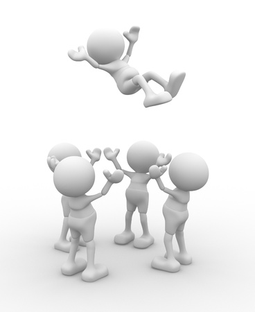 3d people - men, person throwing up 3d people - men, person throwing up