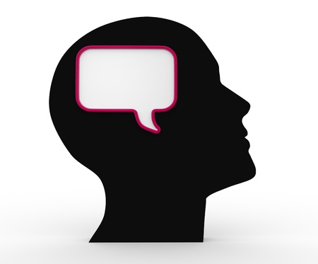 3d Human head with empty bubble の写真素材