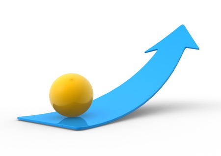 3d an arrow and a sphereの写真素材