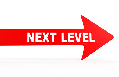 3d arrow and text Next level の写真素材