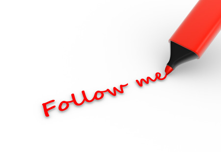 3d Marker pencil with  text Follow me. 3d renderの写真素材