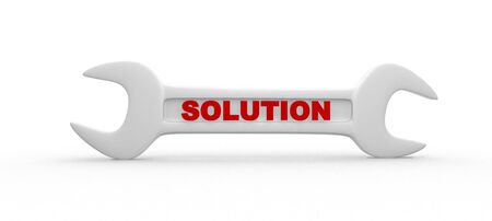 3d render wrench. Solution conceptの写真素材