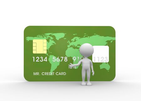3d people - men, person with credit cardの写真素材