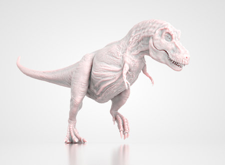 Dinosaur on white background. This is a 3d render illustrationの写真素材