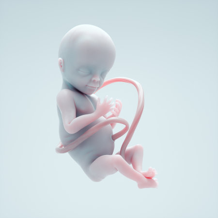 Conceptual image of a fetus. Fertility and science concept. This is a 3d render illustration.の写真素材