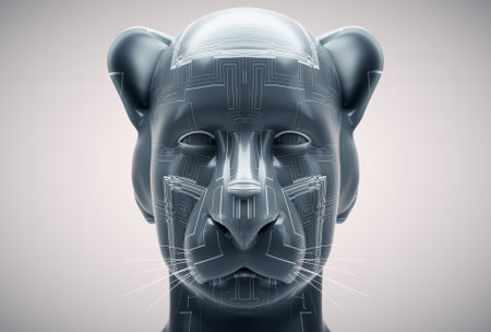 Abstract black panther portrait. Unique and powerful mind concept. This is a 3d render illustration.の写真素材