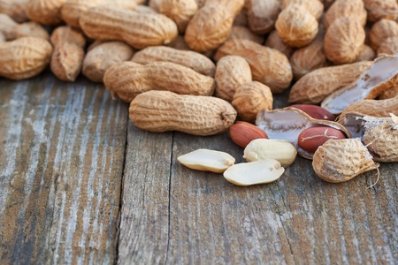 peanuts on a woden table nuts peanuts