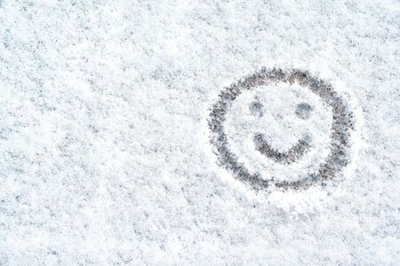snow with drawn smiley