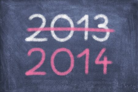 Blackboard with 2013 and 2014