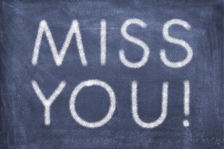 Blackboard with lettering miss youの写真素材