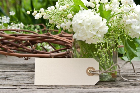 muguet, snowball and labelの写真素材