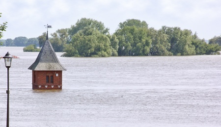 A building is floodedの写真素材