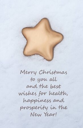 christmas card with golden starの写真素材