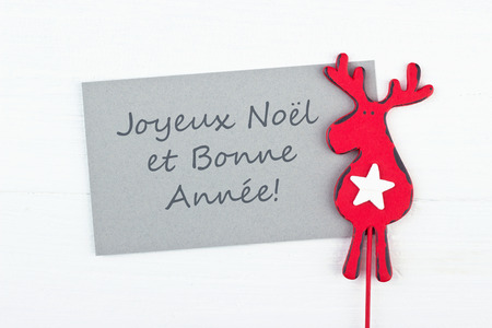 christmas card with reindeerの写真素材