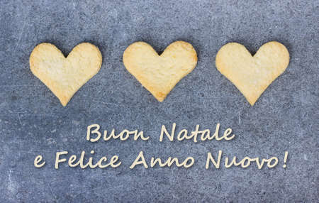 italian Christmas card with cookiesの写真素材