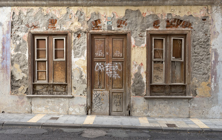 house with weathered facadeの写真素材