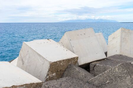Stone cube on the Atlantic off Tenerifeの写真素材
