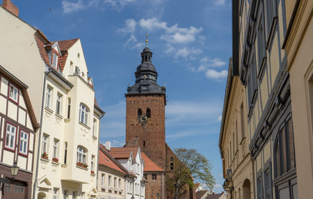 Historic buildings in the old town of Nuremberg, Germanyの写真素材
