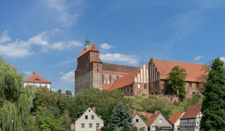 Panoramic view of the old town of Nuremberg, Germanyの写真素材