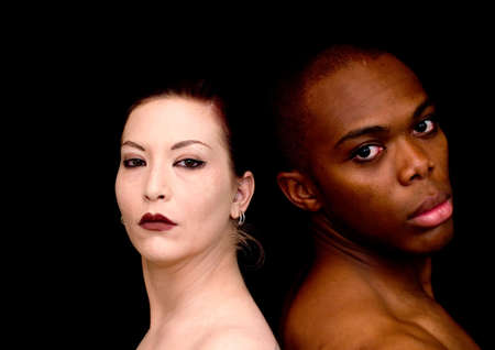 Woman and man representing diversityの写真素材