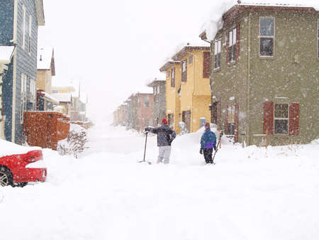 Holiday Blizzard of 2006, Denver, COの写真素材