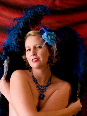 Burlesque performer shot in a studio setting.