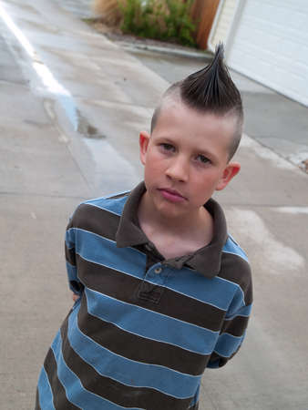 Punk kid in the allyの写真素材