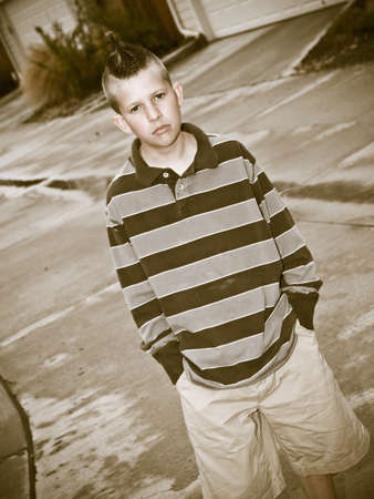 Punk kid with rustic grunge effectの写真素材