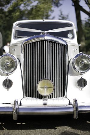 bride and grrom wedding transportationの写真素材