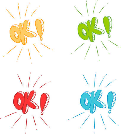 vector illustration of a Ok symbol signsのイラスト素材