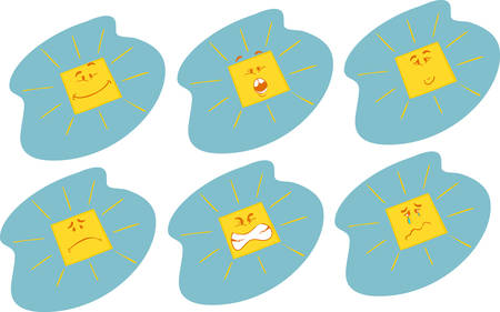 vector illustration of a sun countenanceのイラスト素材