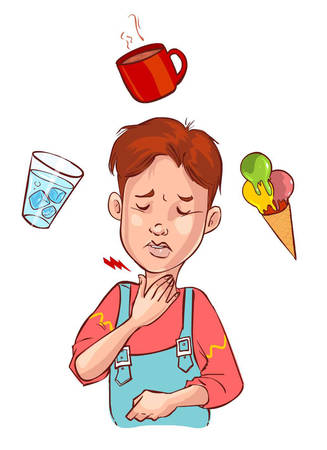 Vector illustration of a sore throat childのイラスト素材