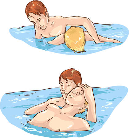 Vector illustration of aRescue an Active Drowning Victim Stepのイラスト素材