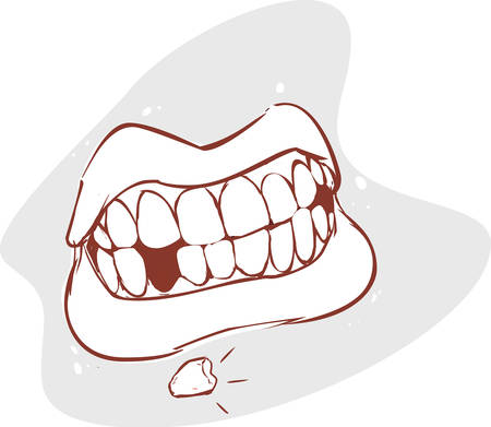 white backround vector illustration of a broken teethのイラスト素材